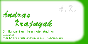andras krajnyak business card